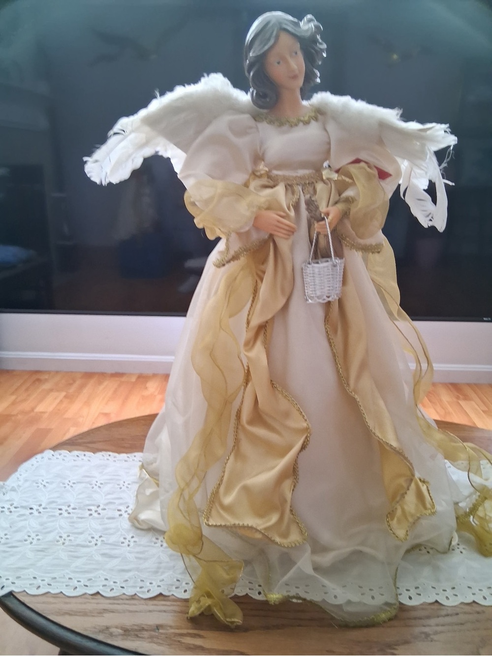 Kids Angel Costume Dress in Cream and Gold - Brand Unspecified
